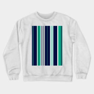 Mint, White & Navy Stripes Crewneck Sweatshirt
